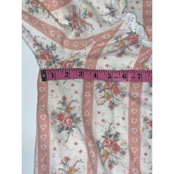 Vintage LL Bean By Lanz Flannel Nightgown Floral Ruffle Cottage Prairie Pink XL - Picture 13 of 16